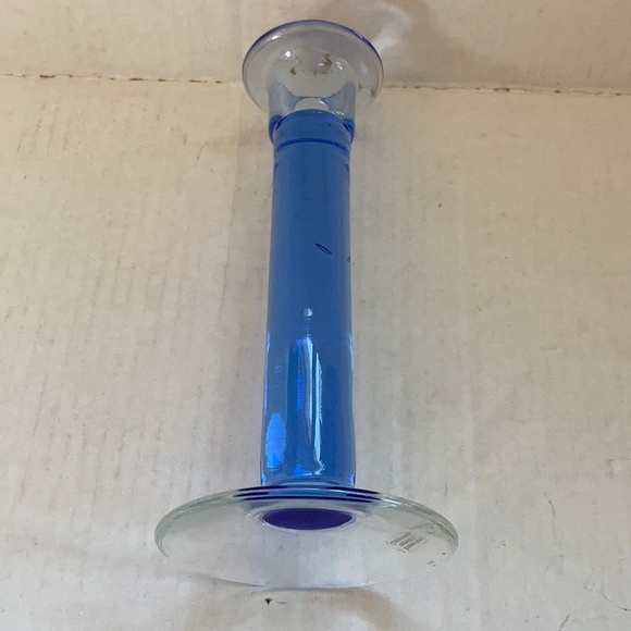 Bohemia Glass Czech blue candlestick - Picture 6 of 11